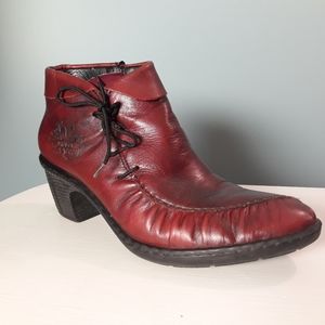 Burgundy Leather Thermal Steampunk Booties